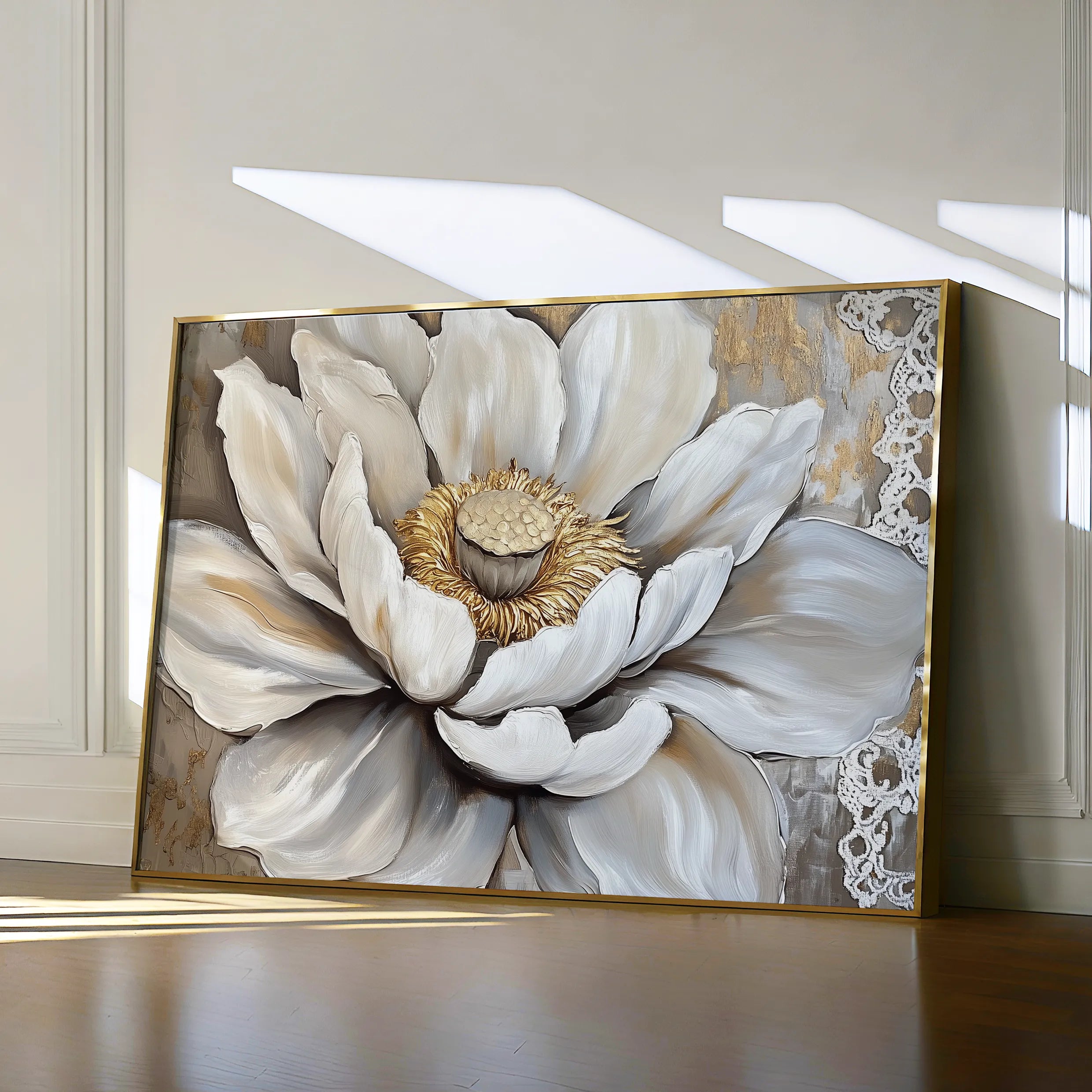 Floral 996 Canvas Art 60 x 40 cm / Black