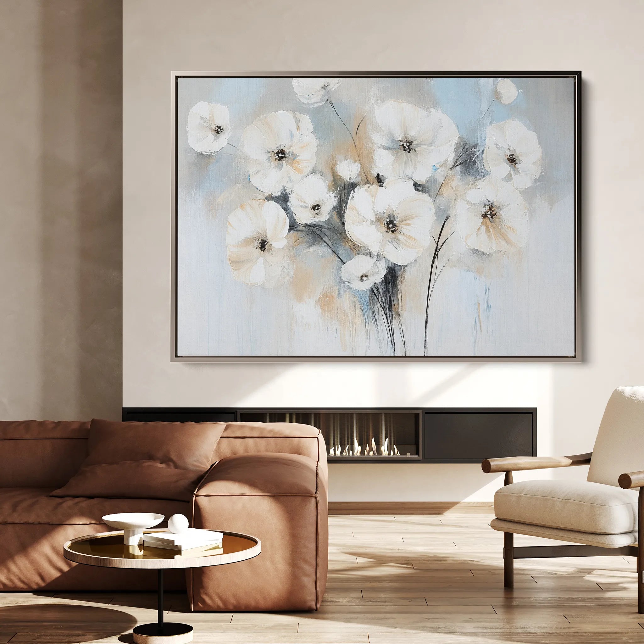 Floral 998 Canvas Art 60 x 40 cm / Black