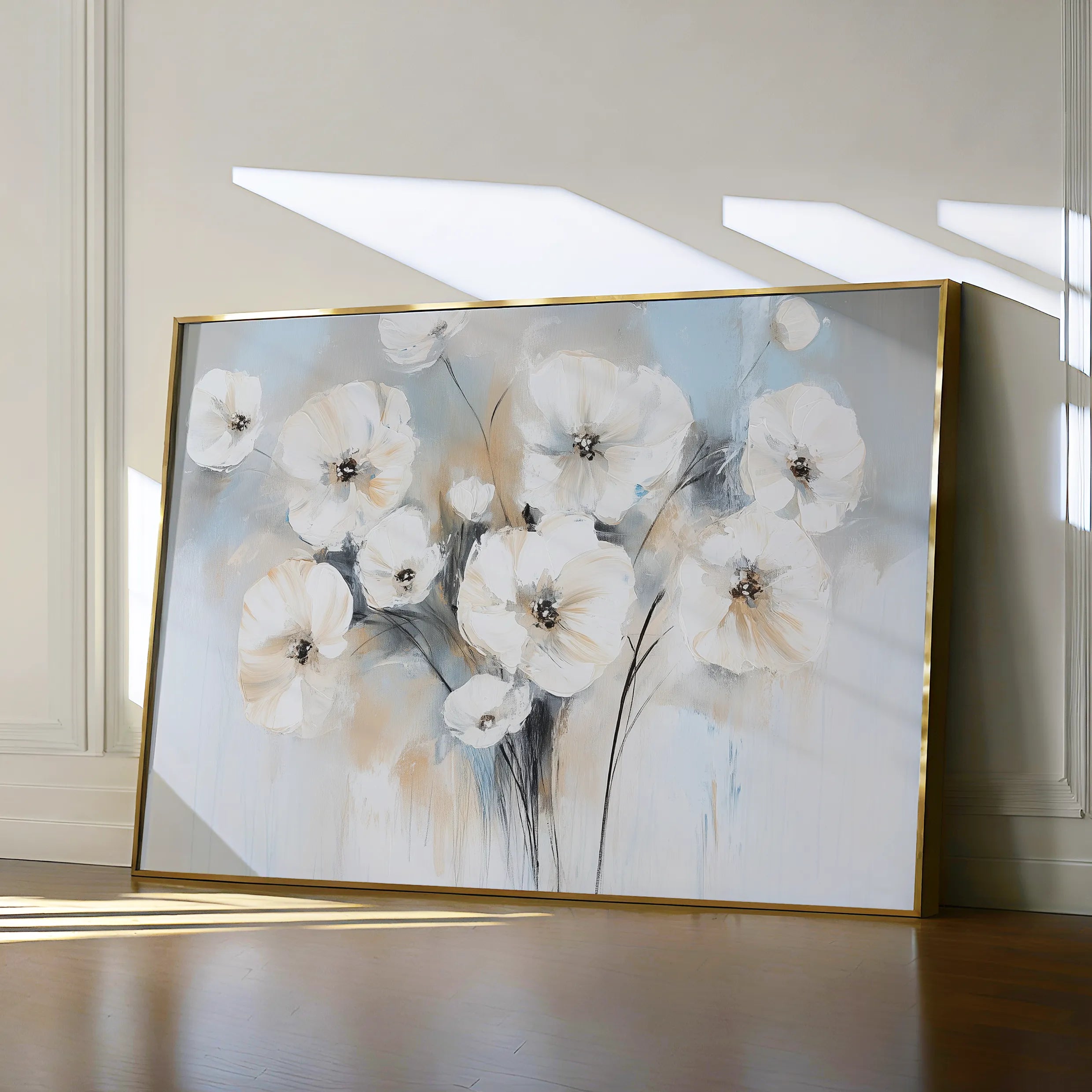 Floral 998 Canvas Art 60 x 40 cm / Black