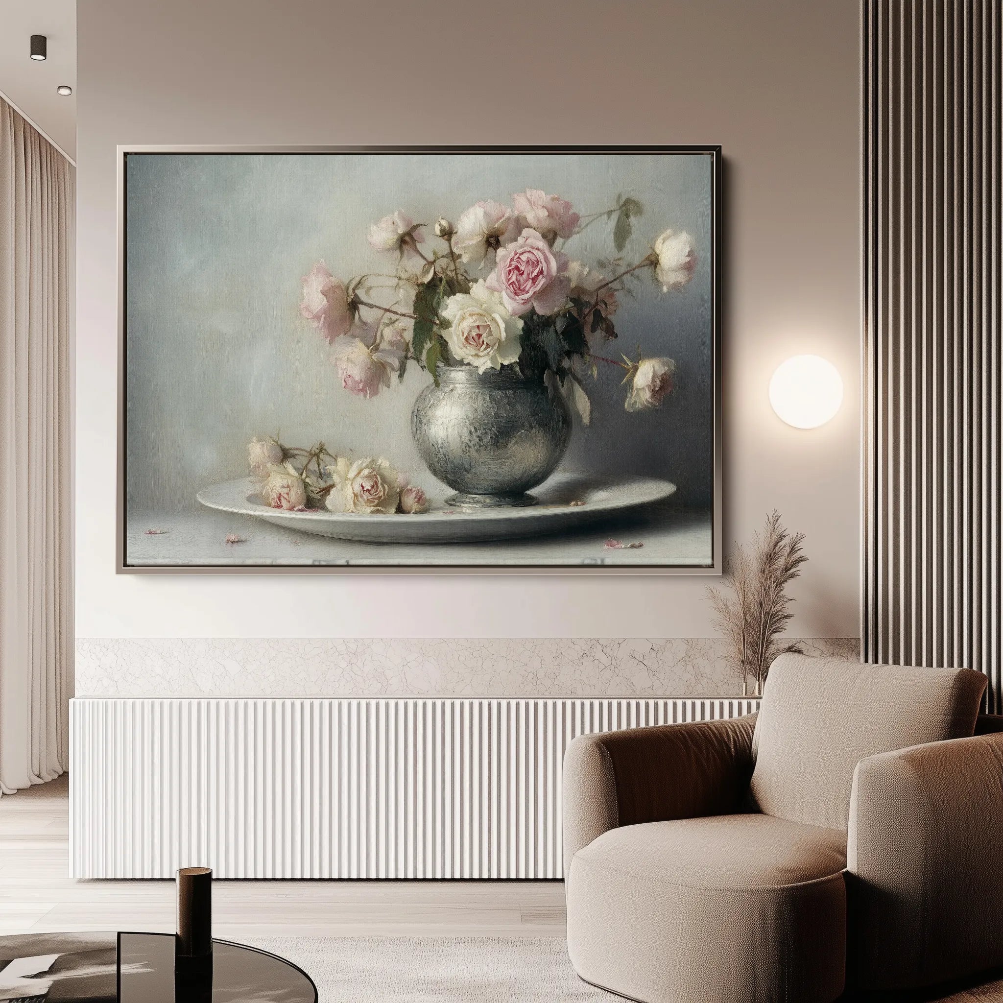 Floral 999 Canvas Art 60 x 40 cm / Black